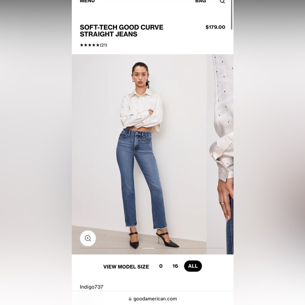 Good American Blue Straight Jeans